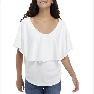 [free people] flutter sleeve ruffle t-shirt